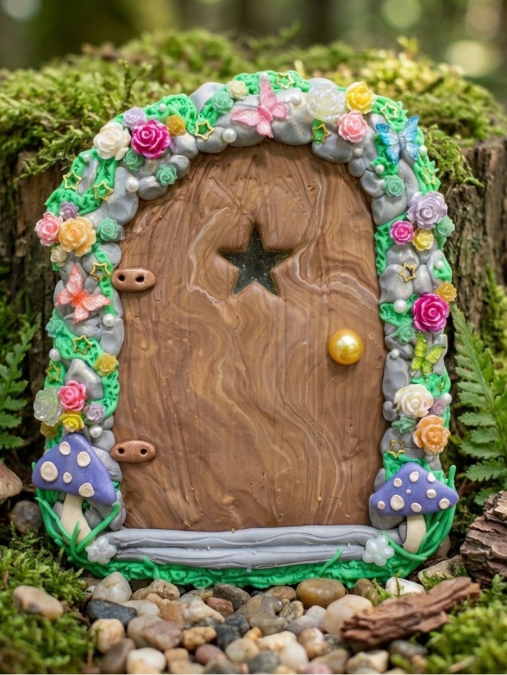 Whimsical Fairy Garden Door display for indoor or outdoor use nursery or garden